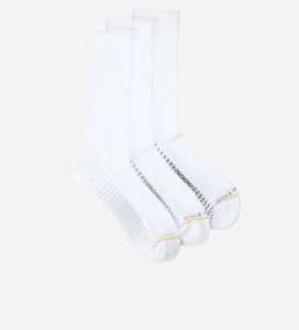 Calcetines Cole Haan 3-Pair Terry Crew Hombre Blancos | 203967-NIL