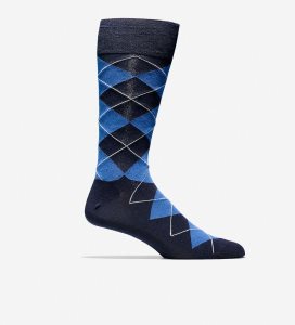 Calcetines Cole Haan Classic Argyle Crew Hombre Azul Marino | 084261-UGC