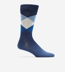 Calcetines Cole Haan Large Diamond Crew Hombre Azules | 836274-QEA
