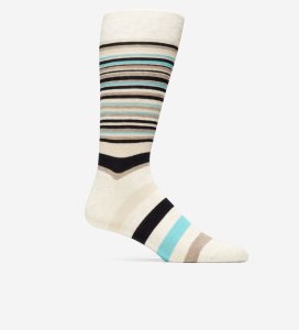 Calcetines Cole Haan Town Stripe Crew Hombre Beige | 709436-XYB