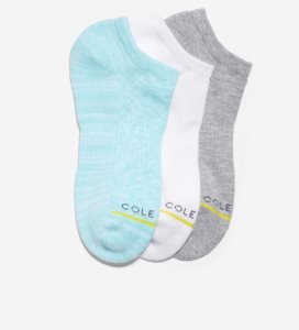 Calcetines Cole Haan ZERØGRAND 3-Pair Liner Mujer Azules Blancos Grises | 318069-JDI