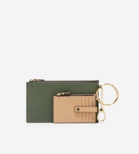 Carteras Cole Haan Card Case Duo Mujer Verde Oliva | 971806-HKL