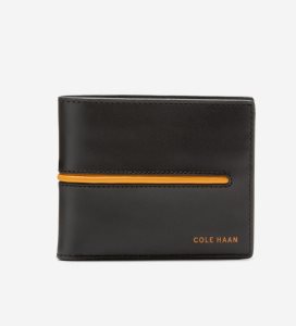 Carteras Cole Haan Rubber Inlay Billfold Hombre Negros Naranjas | 402687-SMZ