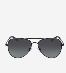 Lentes De Sol Cole Haan Metal Aviator Hombre Negros | 906385-MOJ