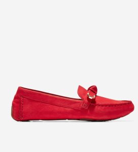 Loafers Cole Haan Evelyn Bow Driver Mujer Rojos | 142560-KEB