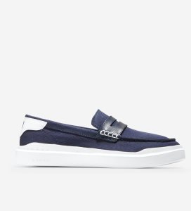 Loafers Cole Haan GrandPrØ Rally Lona Penny Mujer Azules | 501372-ICG