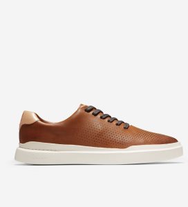 Tenis Cole Haan GrandPrØ Rally Laser Cut Hombre Marrom Blancos | 247318-NMC