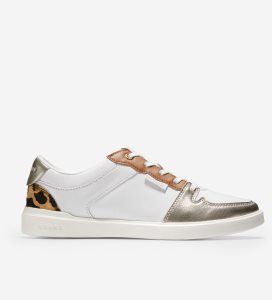 Tenis Cole Haan Grand Crosscourt Modern Tenis Mujer Blancos Dorados Metal | 478529-CXK