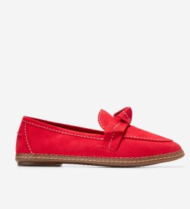 Tenis Planos Cole Haan Cloudfeel All-Day Bow Loafer Mujer Rojos | 342167-KJU