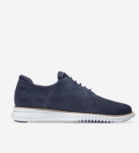 Zapatos Oxford Cole Haan 2.ZERØGRAND Forro Laser Wingtip Hombre Azules | 861493-VMJ