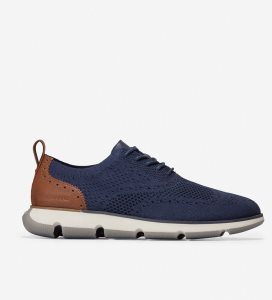 Zapatos Oxford Cole Haan 4.ZERØGRAND Hombre Azul Marino Marrom | 186329-NWK