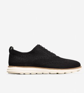 Zapatos Oxford Cole Haan ØriginalGrand Wingtip Hombre Negros Blancos | 078432-LVS