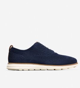 Zapatos Oxford Cole Haan ØriginalGrand Wingtip Hombre Azul Marino Blancos | 419026-UNJ